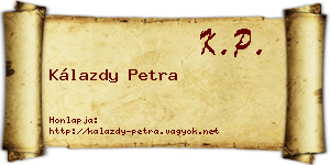 Kálazdy Petra névjegykártya