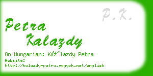 petra kalazdy business card